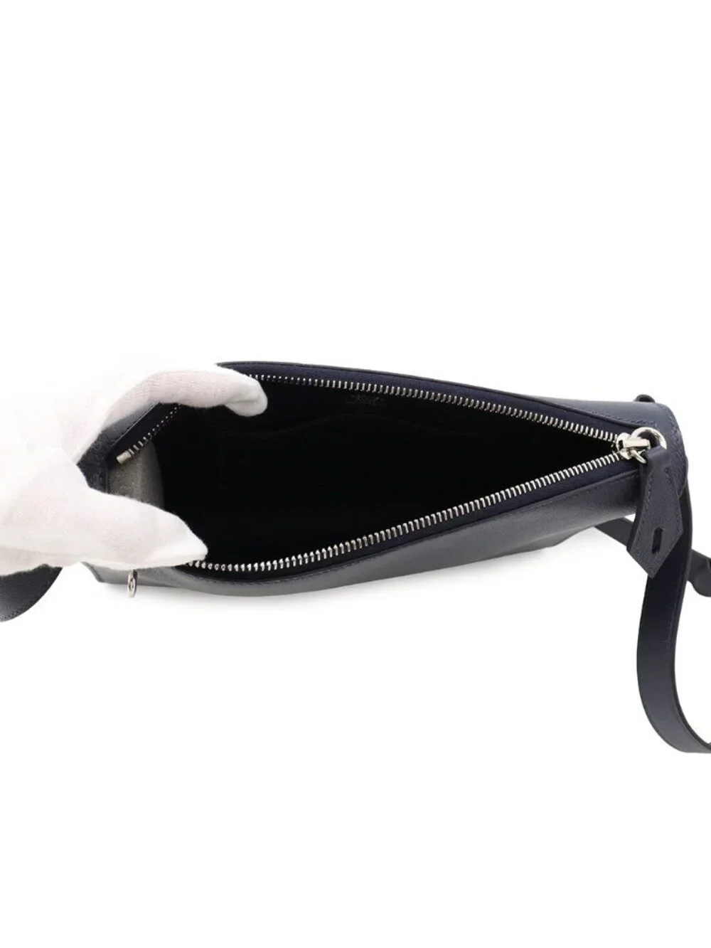 Hermes Shoulder Bag Bolitle Blue Navy Silver Bague Rain Clutch